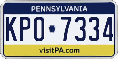 PA license plate KPO7334