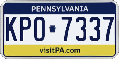 PA license plate KPO7337
