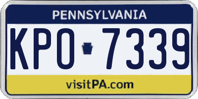 PA license plate KPO7339