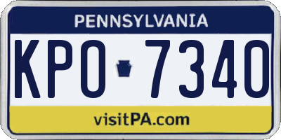 PA license plate KPO7340
