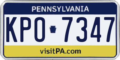 PA license plate KPO7347