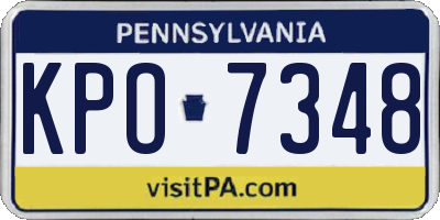 PA license plate KPO7348