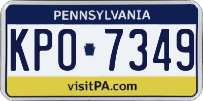 PA license plate KPO7349