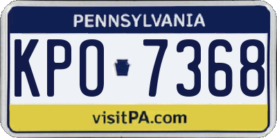 PA license plate KPO7368