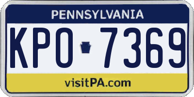 PA license plate KPO7369