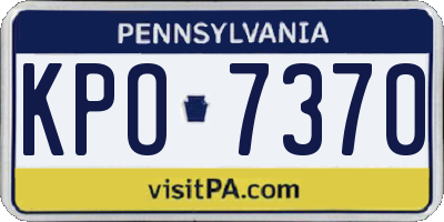PA license plate KPO7370