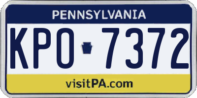 PA license plate KPO7372