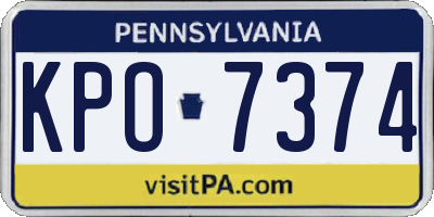 PA license plate KPO7374