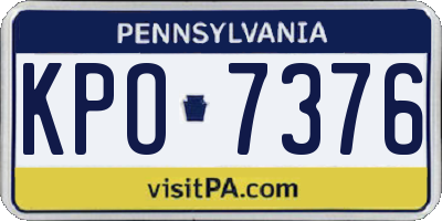 PA license plate KPO7376