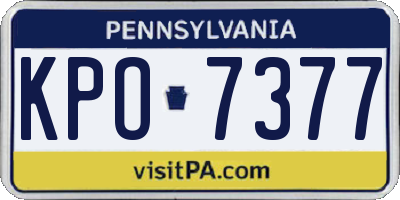 PA license plate KPO7377