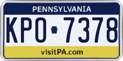 PA license plate KPO7378