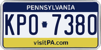 PA license plate KPO7380