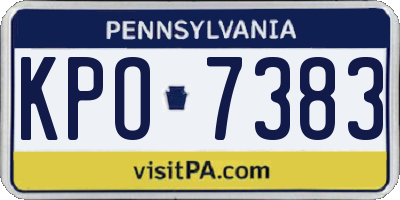 PA license plate KPO7383