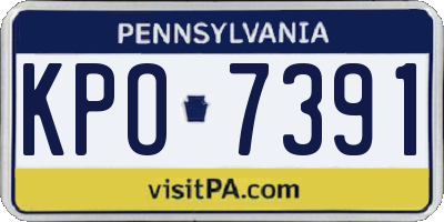 PA license plate KPO7391