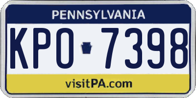 PA license plate KPO7398