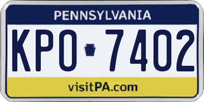 PA license plate KPO7402