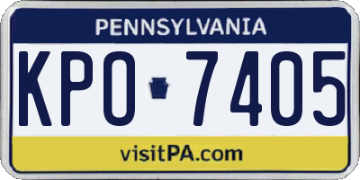 PA license plate KPO7405