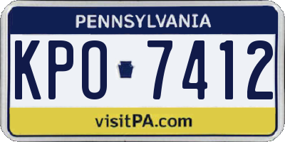 PA license plate KPO7412