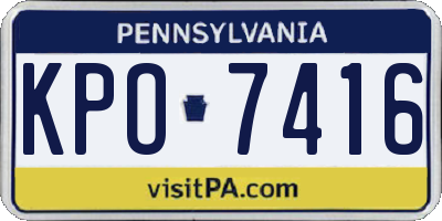 PA license plate KPO7416
