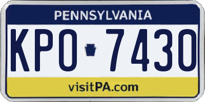 PA license plate KPO7430