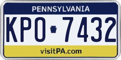 PA license plate KPO7432