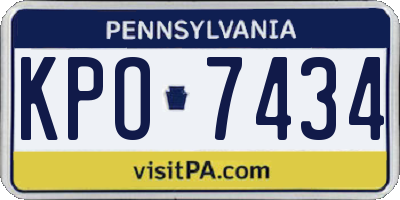 PA license plate KPO7434