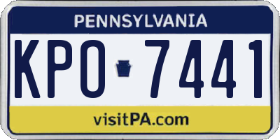 PA license plate KPO7441