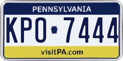PA license plate KPO7444
