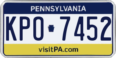 PA license plate KPO7452
