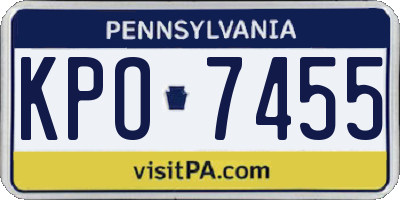 PA license plate KPO7455