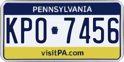 PA license plate KPO7456