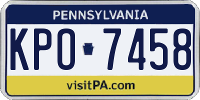 PA license plate KPO7458