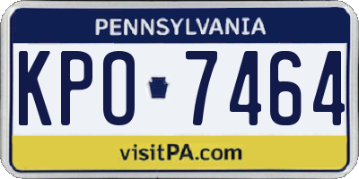 PA license plate KPO7464