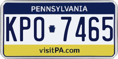 PA license plate KPO7465