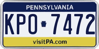 PA license plate KPO7472