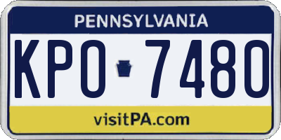 PA license plate KPO7480