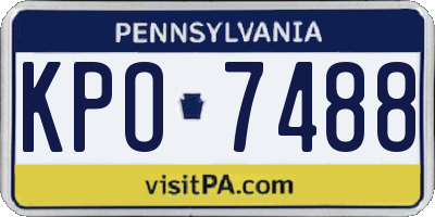 PA license plate KPO7488