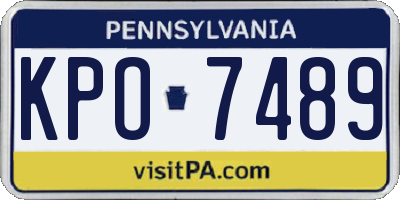 PA license plate KPO7489