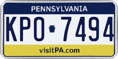 PA license plate KPO7494