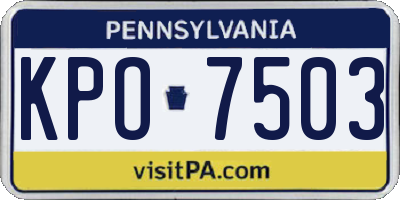 PA license plate KPO7503