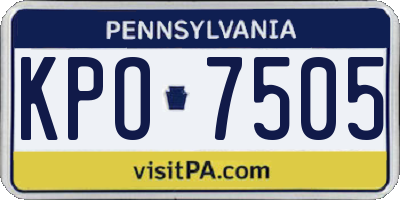 PA license plate KPO7505