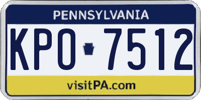 PA license plate KPO7512