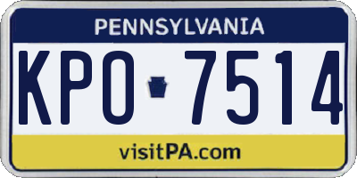 PA license plate KPO7514