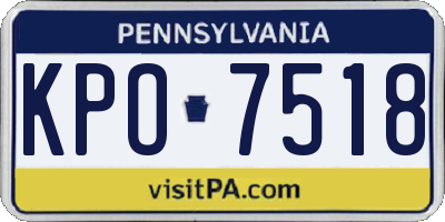PA license plate KPO7518
