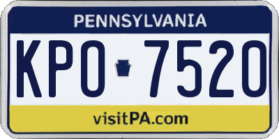 PA license plate KPO7520