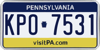 PA license plate KPO7531