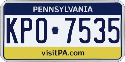 PA license plate KPO7535