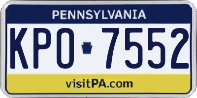 PA license plate KPO7552
