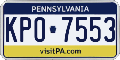 PA license plate KPO7553