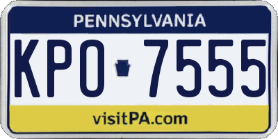 PA license plate KPO7555